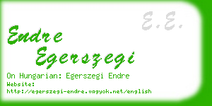 endre egerszegi business card